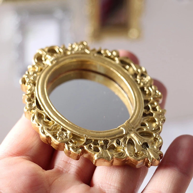 Vintage Fashion Ornaments - Dollhouse Photo Frames Retro Mirror for