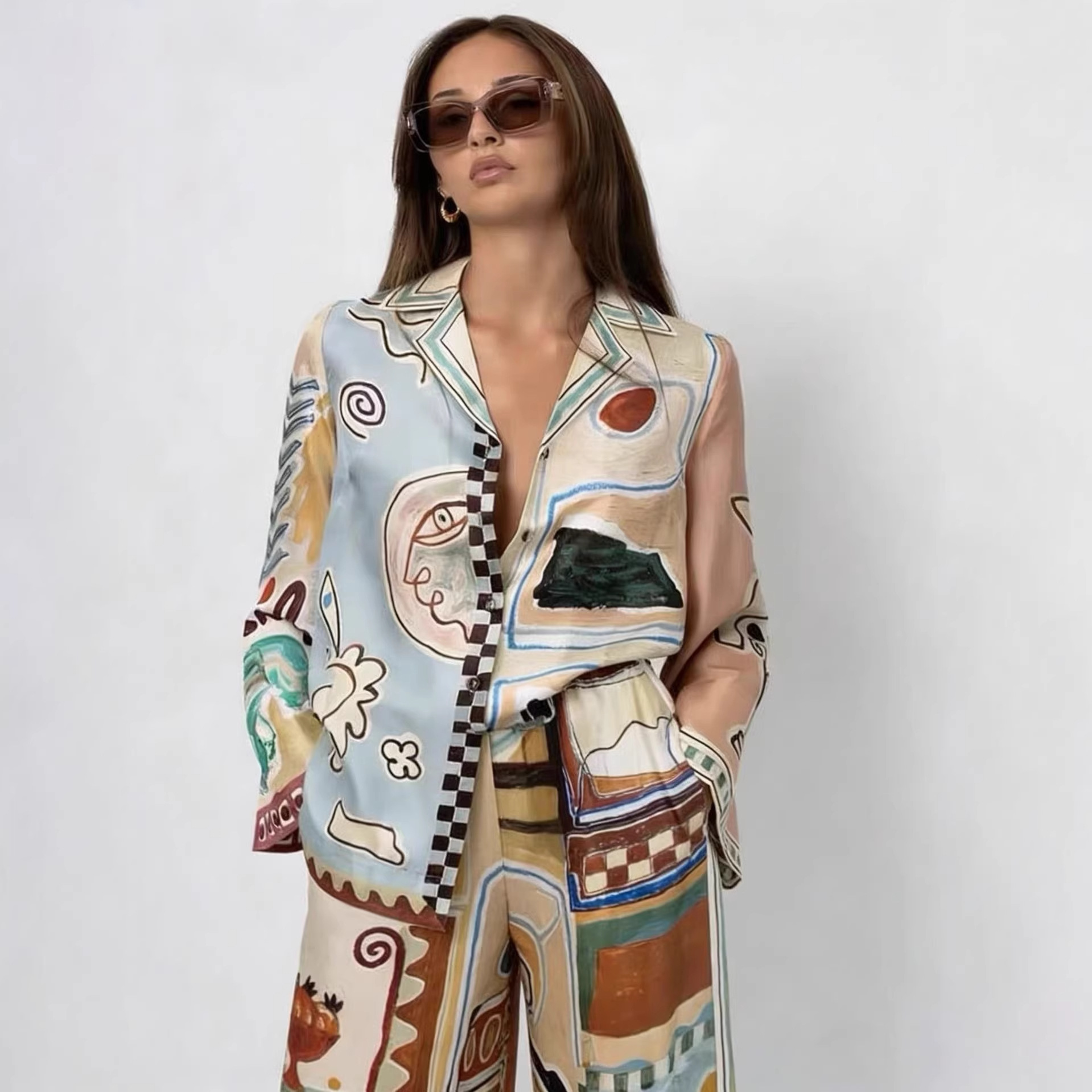 French Vintage Fashion - Baroque French Vintage Graffiti Style Printed