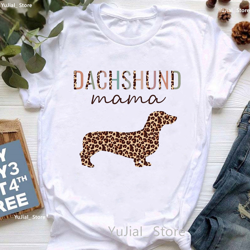 Tie Dye Shirt Vintage - Leopard Dachshund Dog Graphic Print T