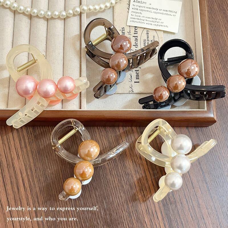 Korean Pearl Cross Hair Claws  - đánh giá và giá Vintage Fashion Ornaments