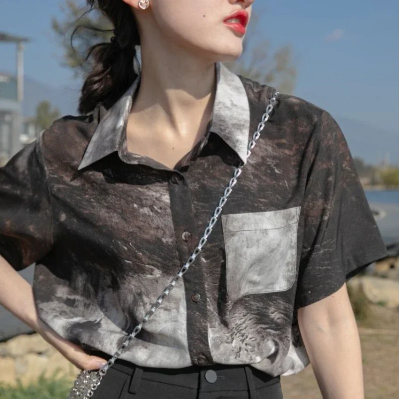 Shirt Women Cool Straight Casu - đánh giá và giá Tie Dye Shirt Vintage