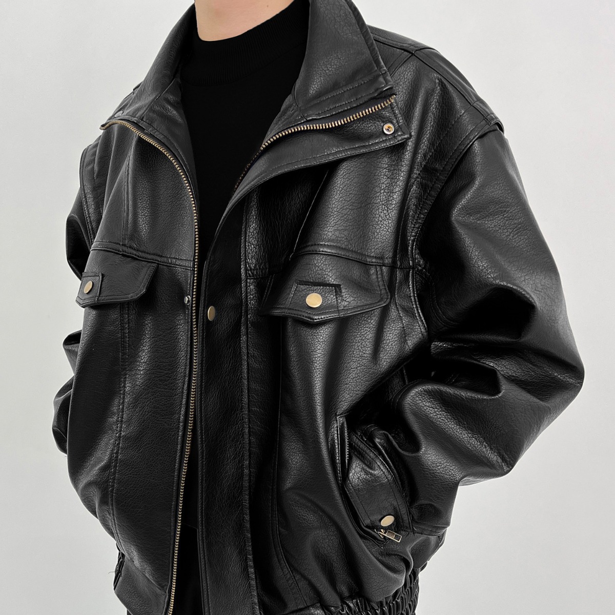 Pu Leather Men's Thickened Bik - đánh giá và giá Vintage Windbreaker Nylon