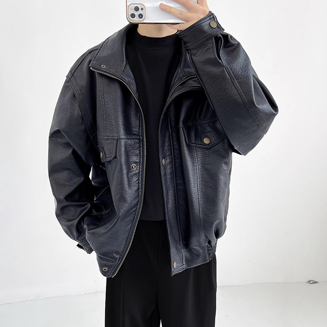 Pu Leather Men's Thickened Bik - đánh giá và giá Vintage Windbreaker Nylon