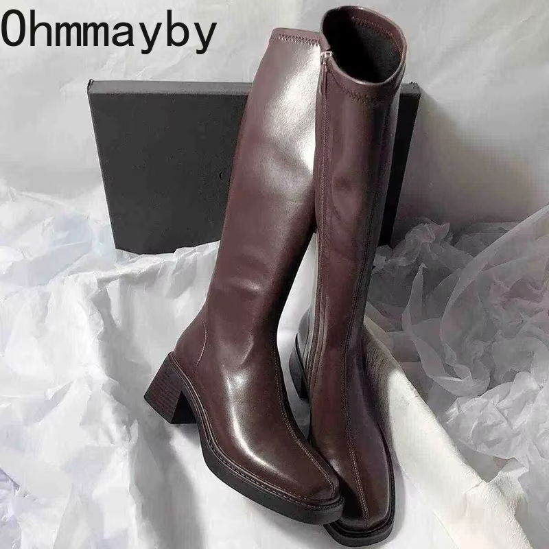 Vintage Thick Heel Women Knee  - đánh giá và giá Vintage Fashion Style