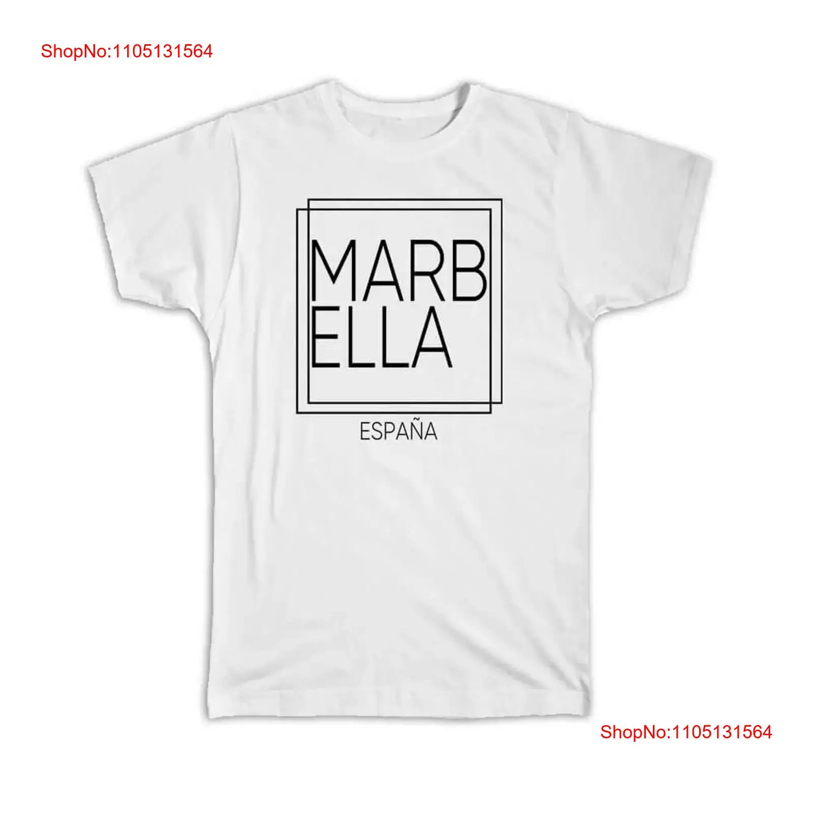 T Shirt MARBELLA Spain Square  - đánh giá và giá Vintage Fashion Font