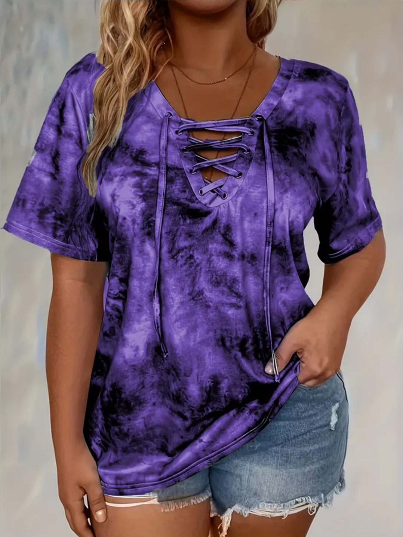 Plus size tie-dye printed shor - đánh giá và giá Tie Dye Shirt Vintage