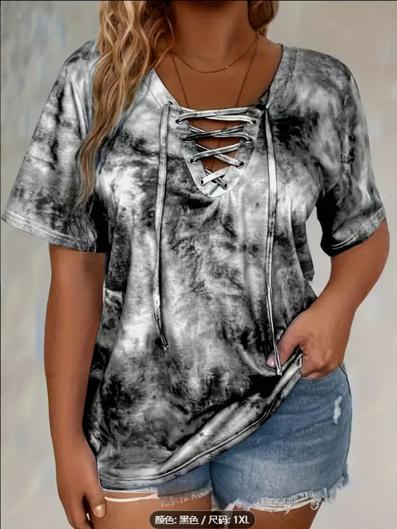 Plus size tie-dye printed shor - đánh giá và giá Tie Dye Shirt Vintage