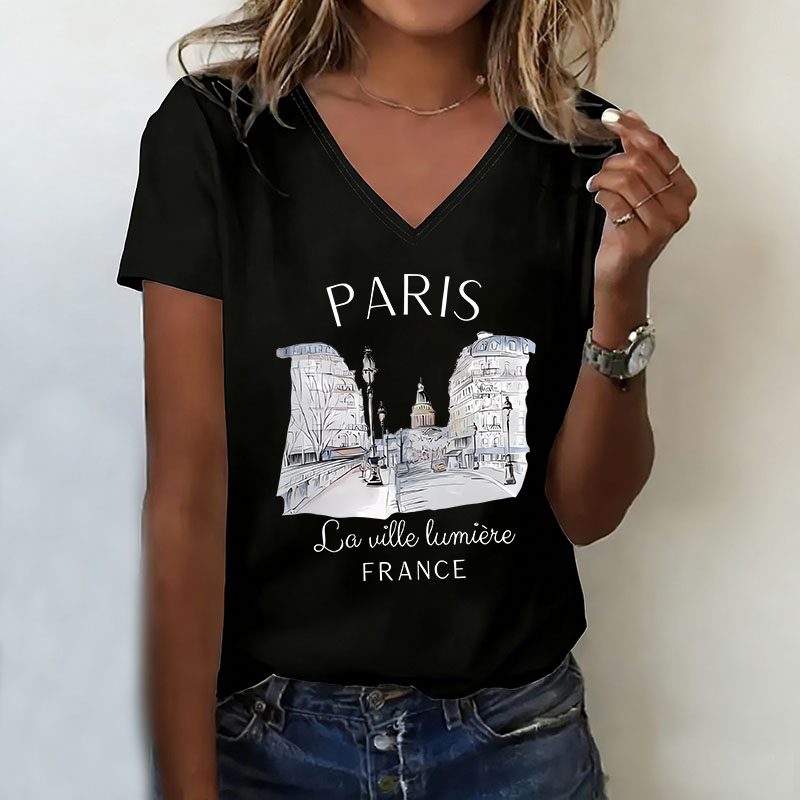 Vintage Paris T-shirt V Neck C - đánh giá và giá Vintage Fashion Paris