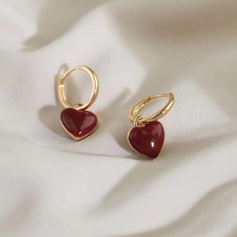 Simple Love Heart Dangle Earri - đánh giá và giá Vintage Fashion Coloring Pages