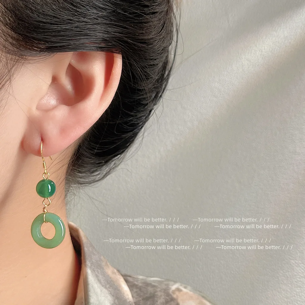 Green Real Jade Ring Earrings  - đánh giá và giá Vintage Fashion Rings For Women