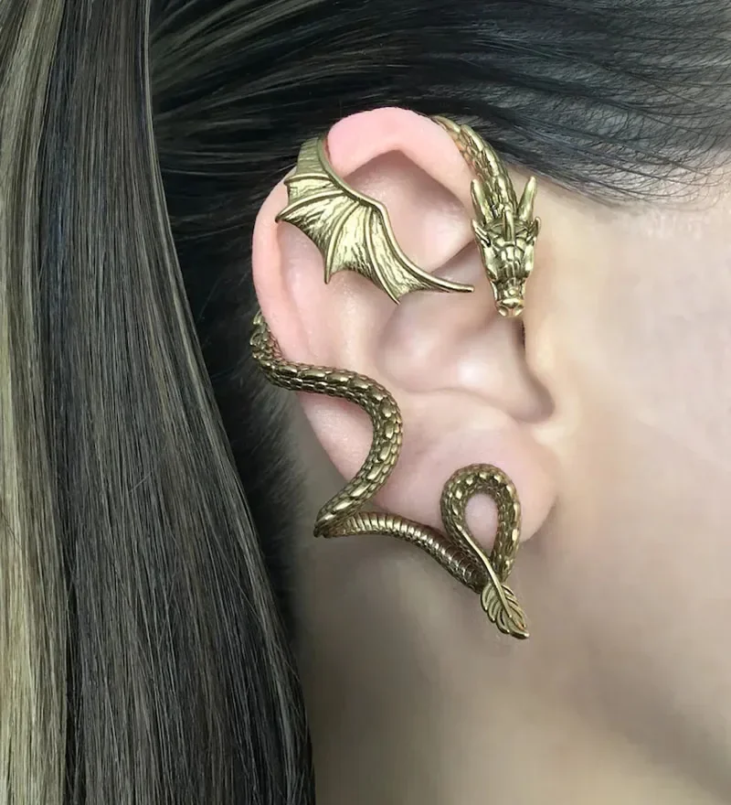 Gothic Dragon Stud Wrap Earrin - đánh giá và giá Vintage Fashion Ornaments