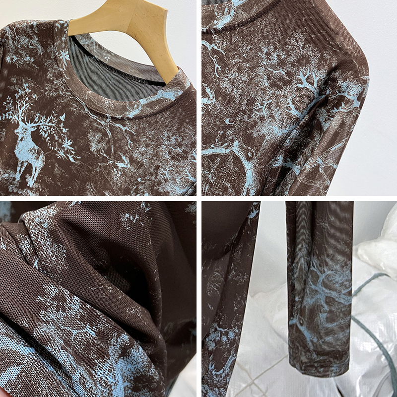 spring autumn new Round neck f - đánh giá và giá Tie Dye Shirt Vintage