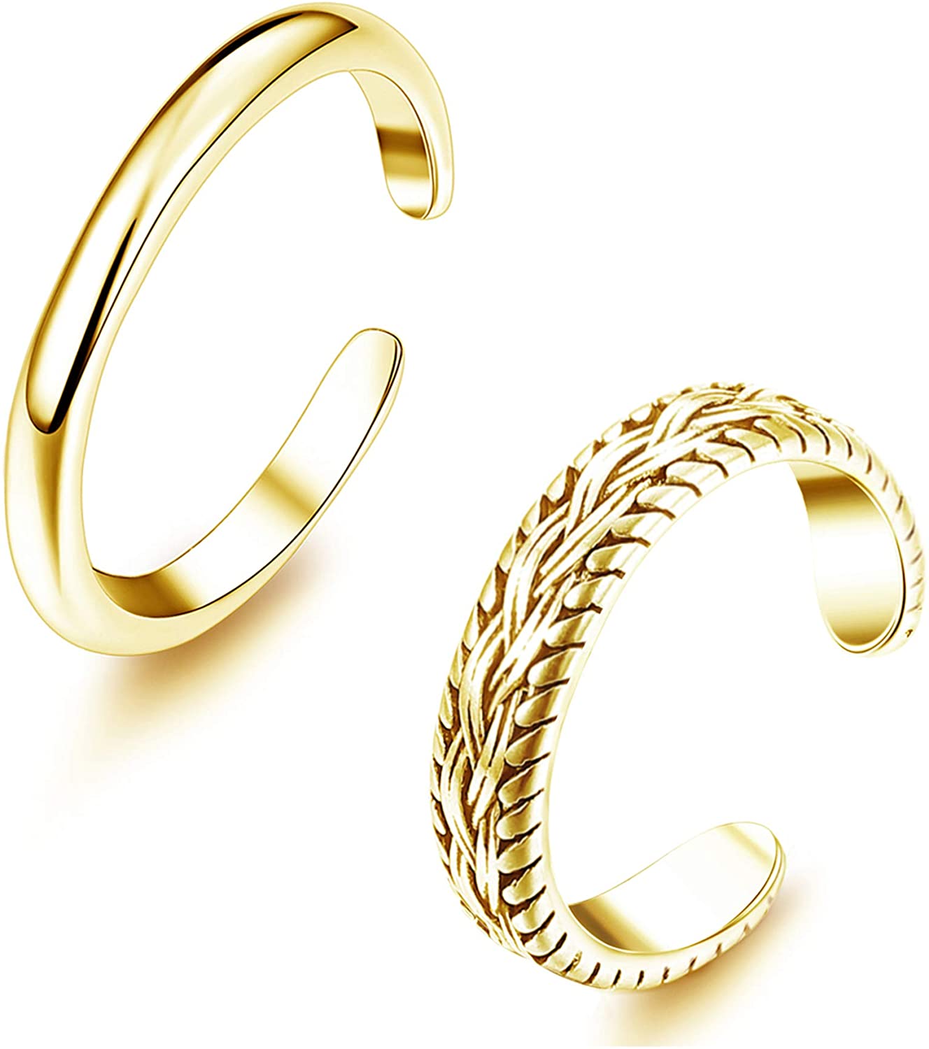 2 PCS Stainless Steel Toe Ring - đánh giá và giá Vintage Fashion Rings For Women