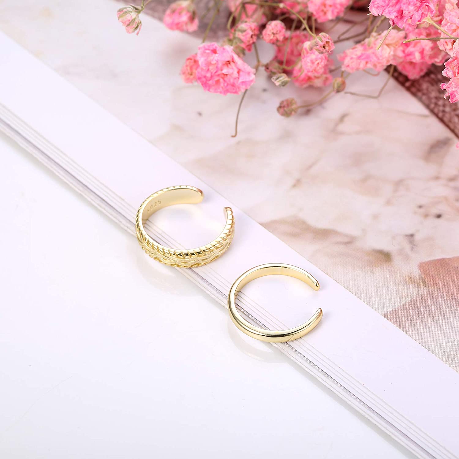 2 PCS Stainless Steel Toe Ring - đánh giá và giá Vintage Fashion Rings For Women
