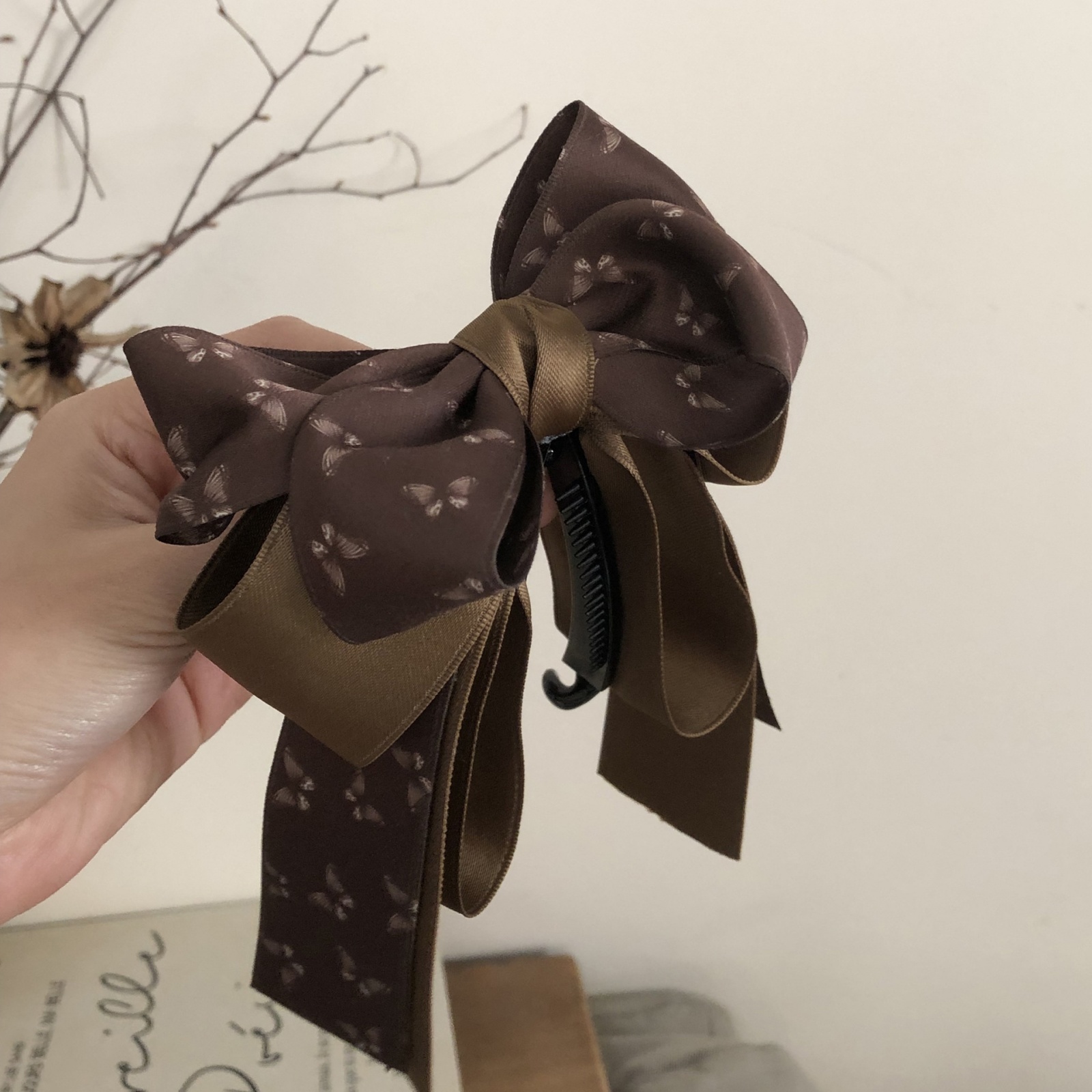 1 Pc Fabric Large Bow Hair Cli - đánh giá và giá French Vintage Fashion