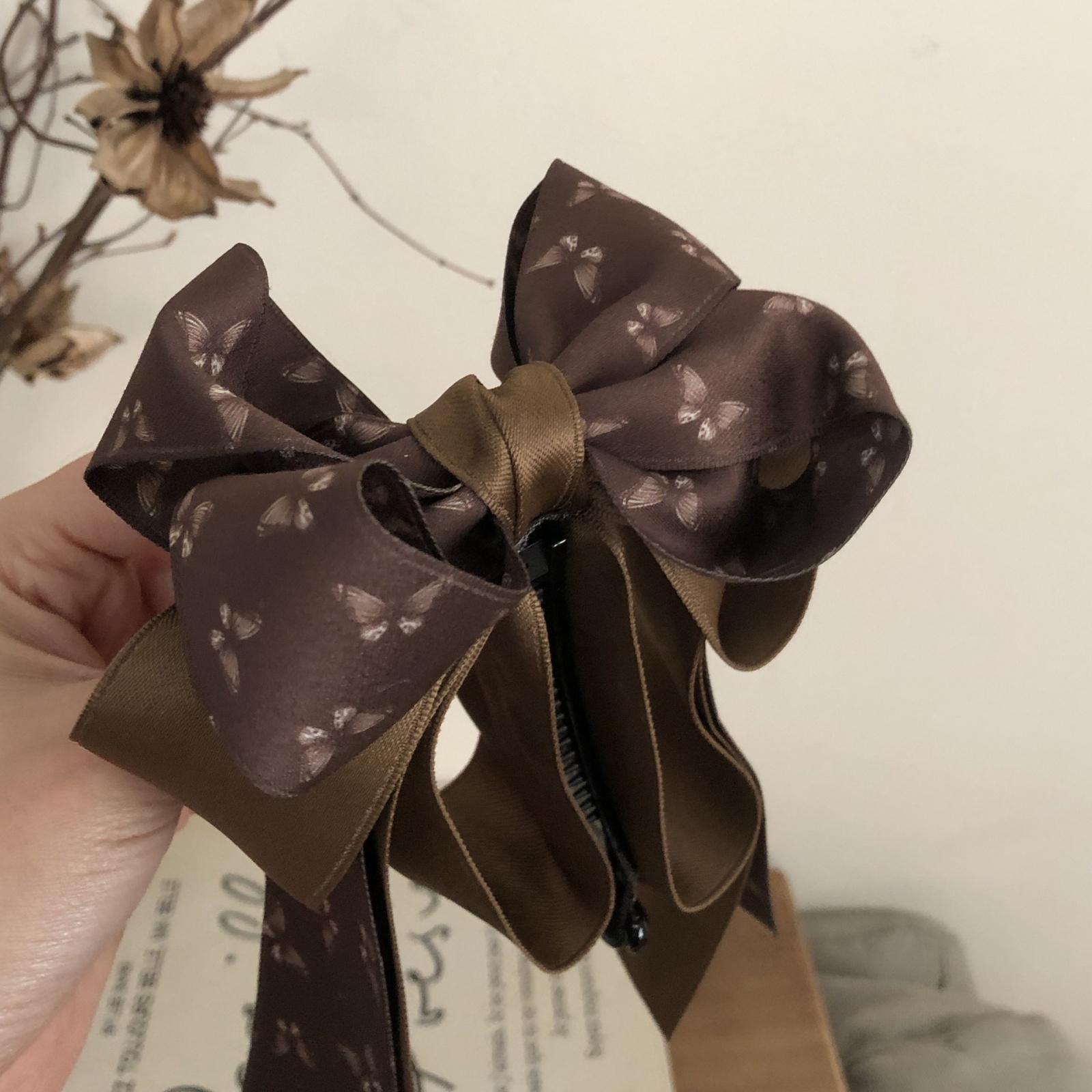 1 Pc Fabric Large Bow Hair Cli - đánh giá và giá French Vintage Fashion