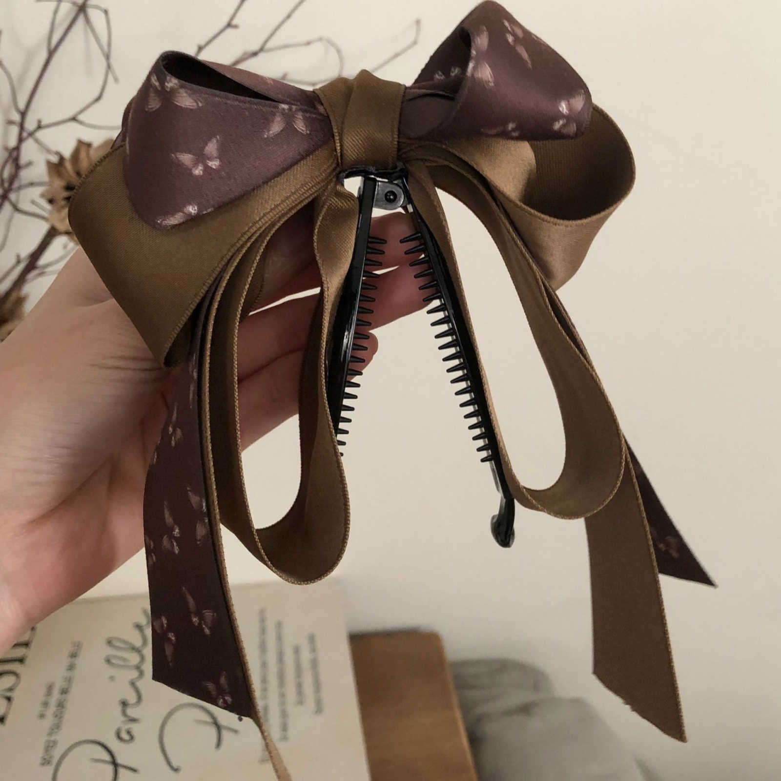 1 Pc Fabric Large Bow Hair Cli - đánh giá và giá French Vintage Fashion