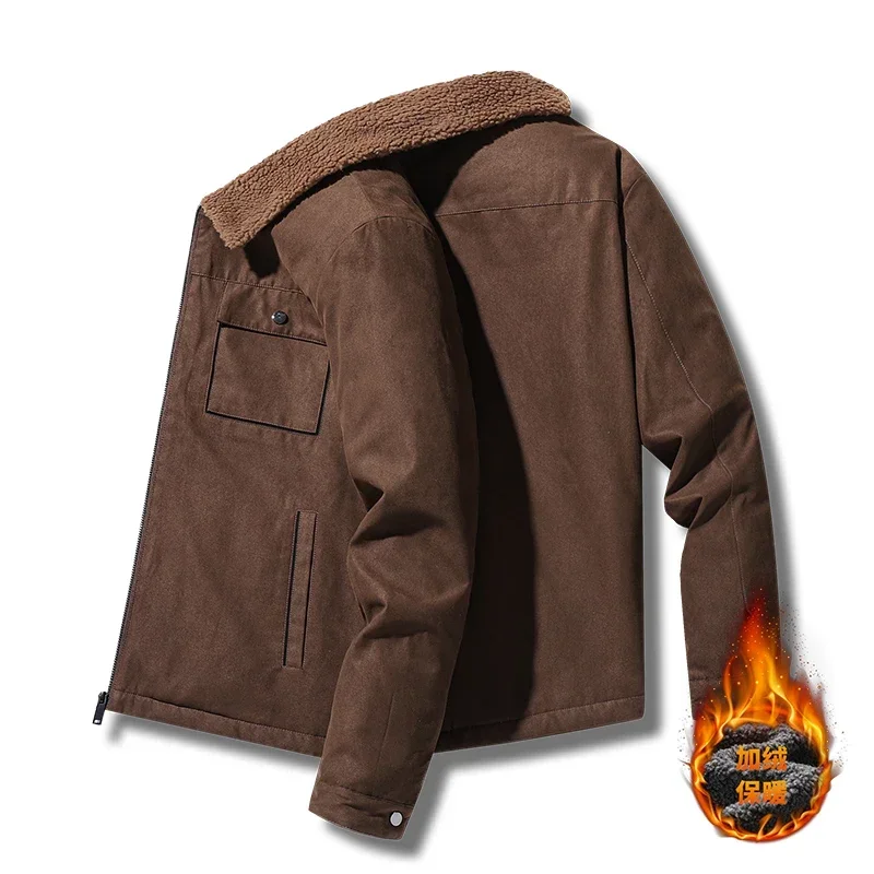 Winter Men Jackets Suede Warm  - đánh giá và giá Vintage Windbreaker Nylon