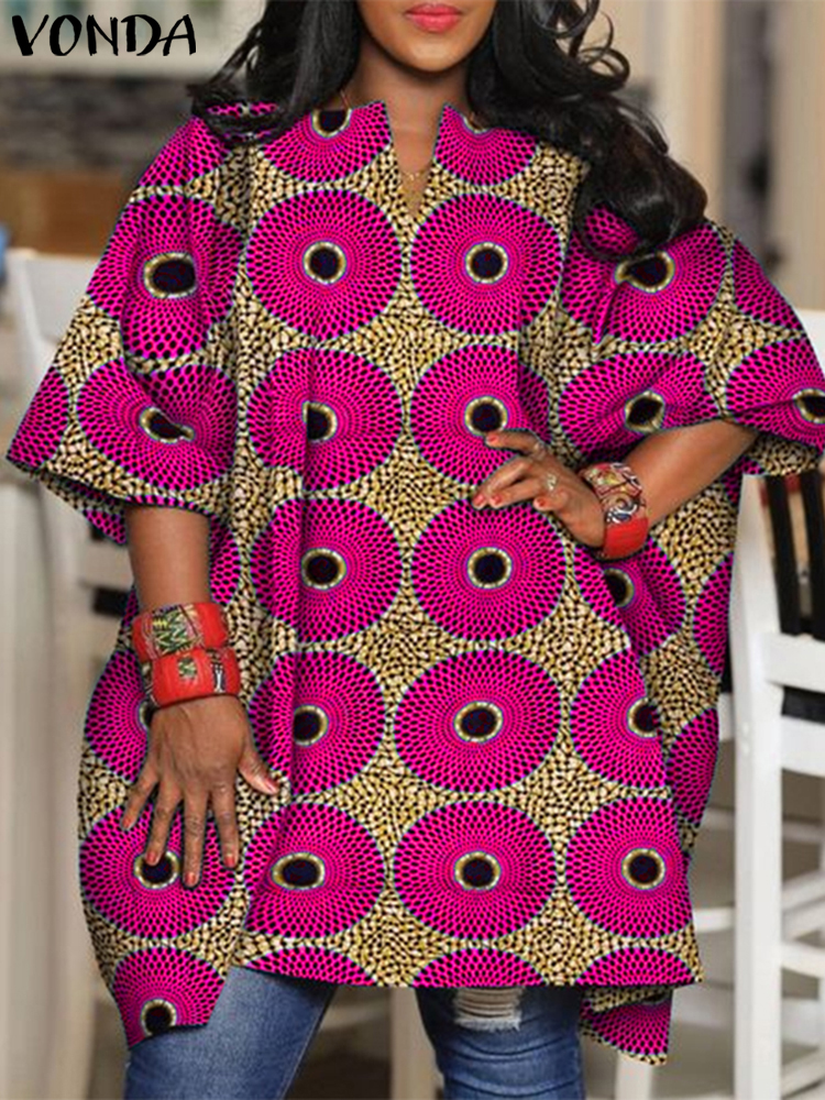 Plus Size 5XL VONDA Women Blou - đánh giá và giá V Vintage Fashion