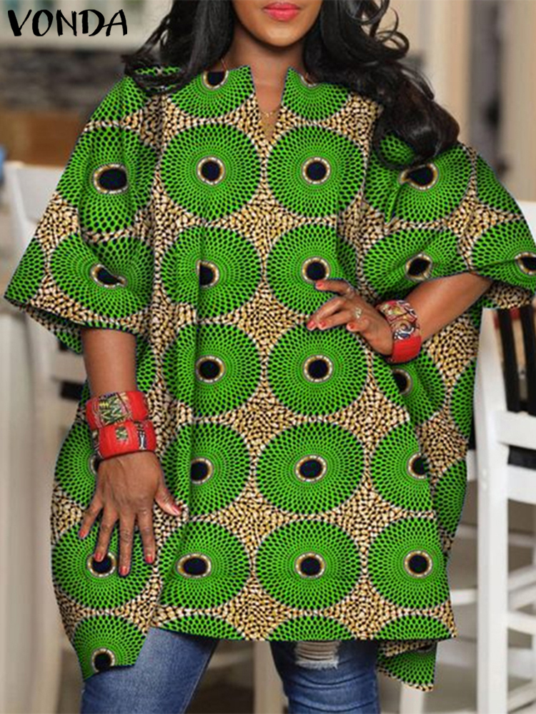 Plus Size 5XL VONDA Women Blou - đánh giá và giá V Vintage Fashion