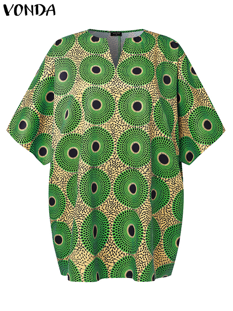 Plus Size 5XL VONDA Women Blou - đánh giá và giá V Vintage Fashion