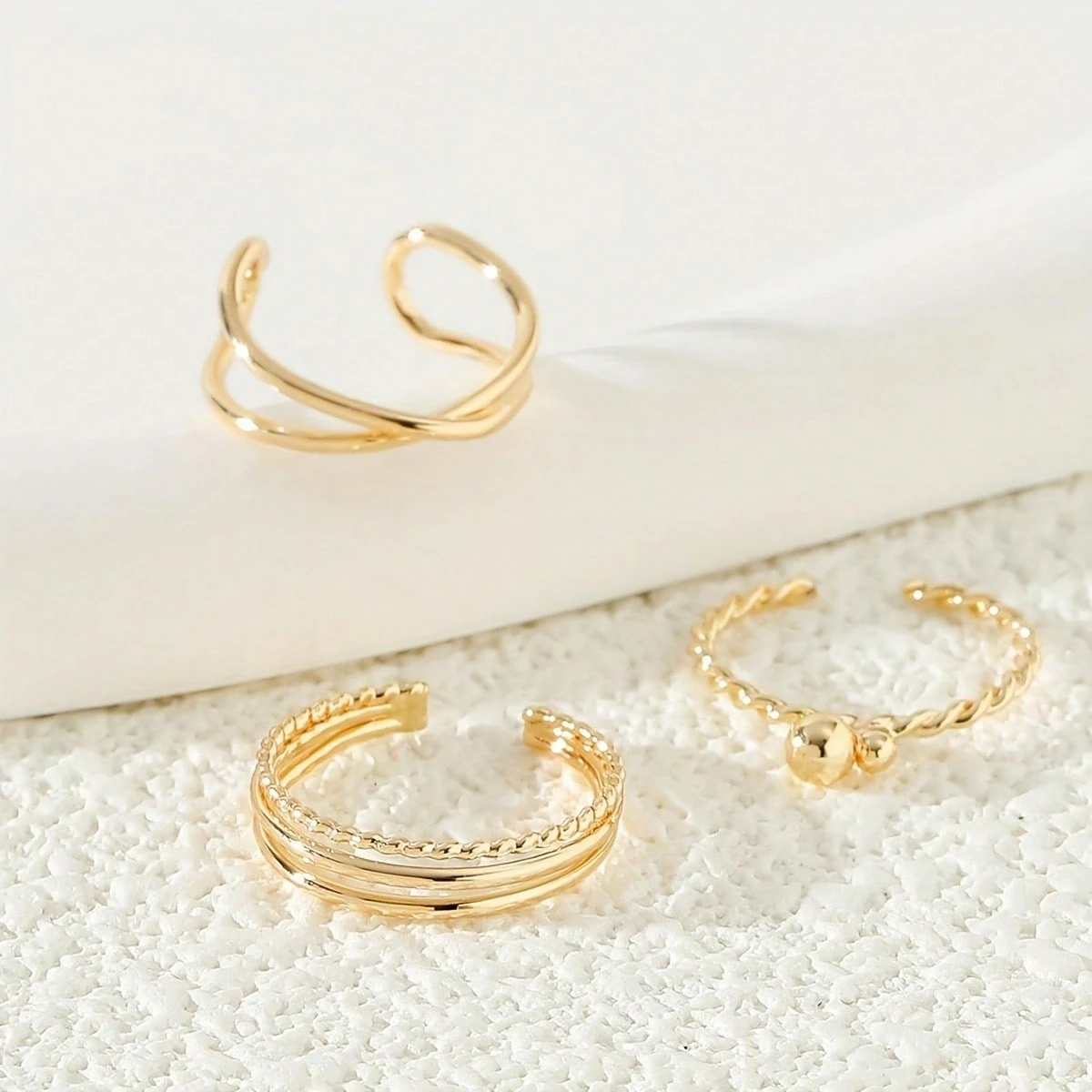 Delicate Golden Toe Rings Set  - đánh giá và giá Vintage Fashion Rings For Women